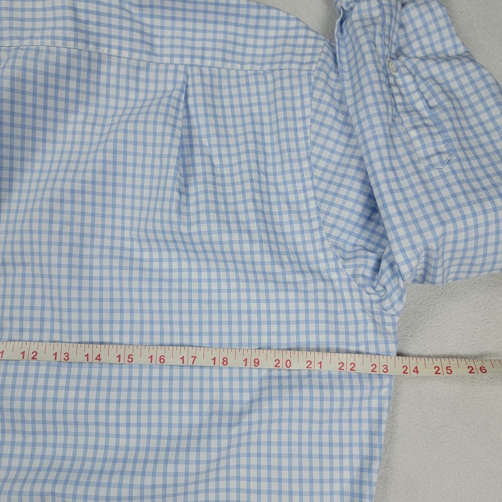 Ben Silver Charleston Button Down Shirt Men's 16.5-33 Blue Check 100% Cotton - Picture 7 of 11